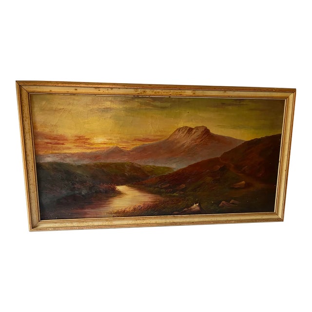 Vintage Oil on Canvas Landscape Painting From a Studio in the Hudson Valley For Sale