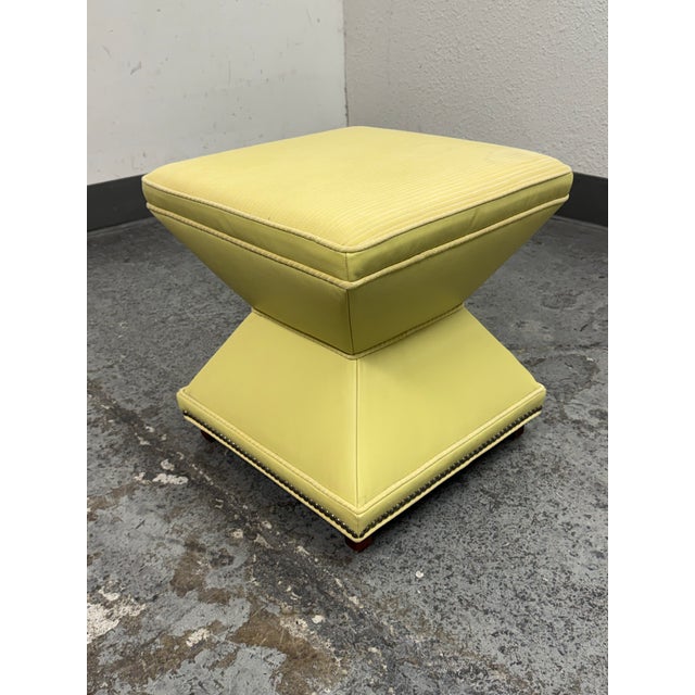 French Hickory Chair Serge Ottoman For Sale - Image 3 of 12