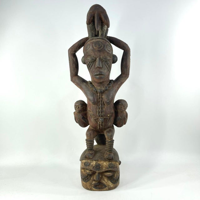 Wood Early 20th Century Kuyu Janus Headcrest For Sale - Image 7 of 11