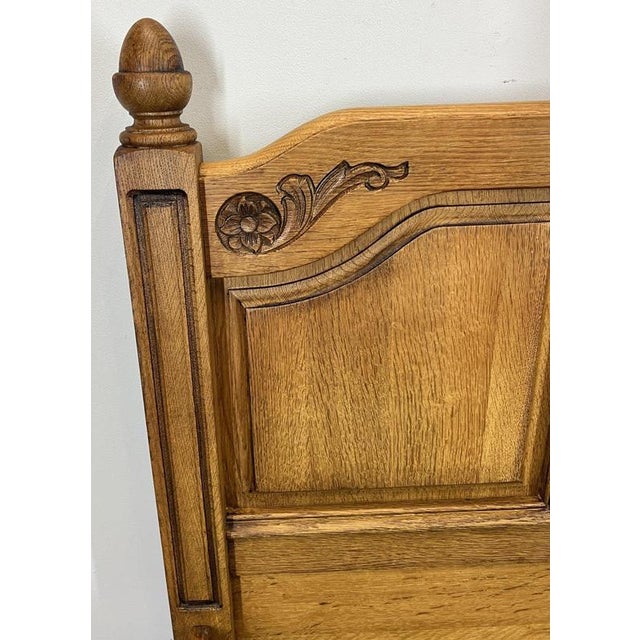 Wood Vintage French Style King Size Bed Frame in Oak For Sale - Image 7 of 12