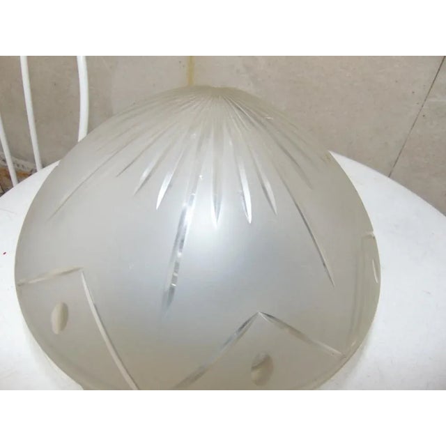 Art deco, brass nickel-plated ceiling, 1920s-30s. Bulb holder E27. Dimensions: Height 16.5 cm, Diameter 21 cm. European...