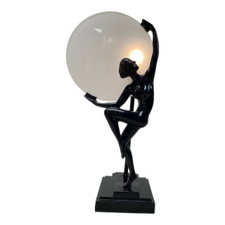 Vintage Art Deco Moon Lady Lamp For Sale
