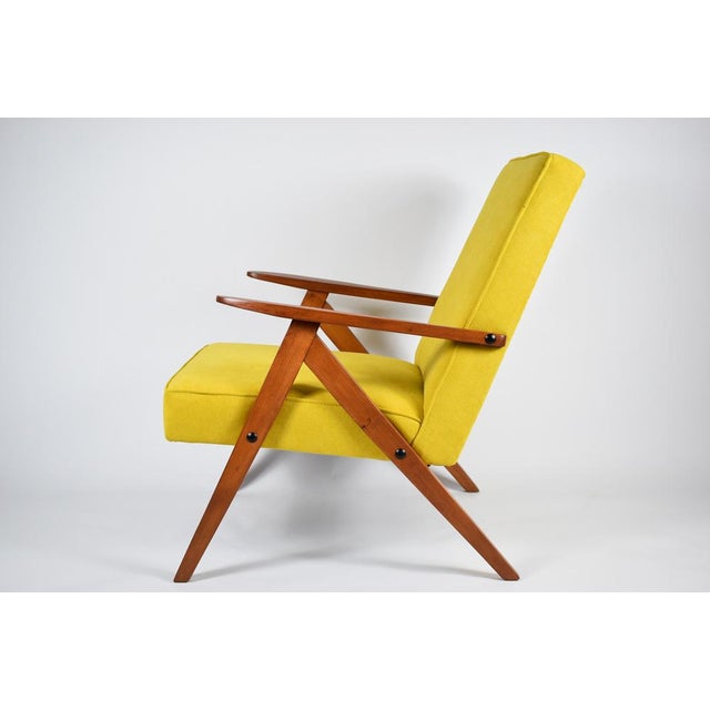 1960s Vintage Yellow Armchair, 1960s For Sale - Image 5 of 15