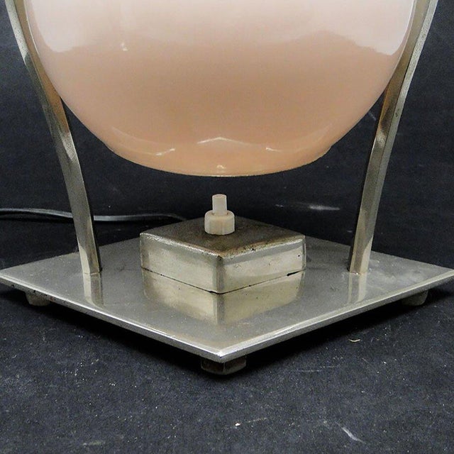 Glass and Metal Table Lamp, Germany, 1930s For Sale - Image 6 of 7