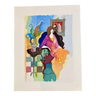 1990s Itzchak Tarkey Lady on a Chair, Signed 103/350, Unframed Serigraph Print For Sale