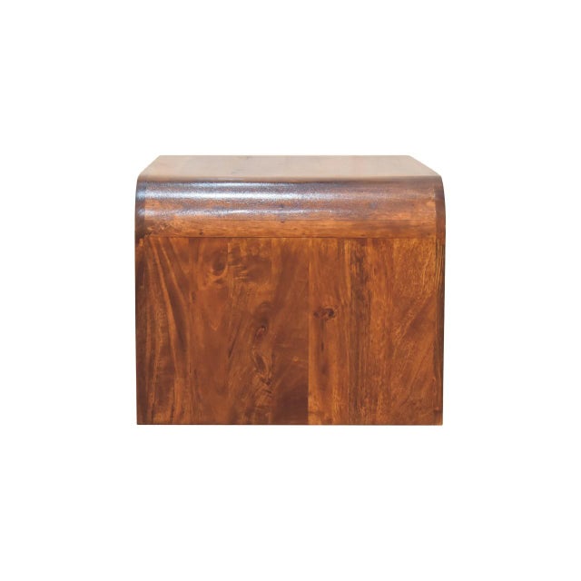 Chestnut Rounded Chestnut Wood Coffee Table With Four Drawers For Sale - Image 8 of 8