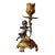 19th-Century French Rococo Revival Bronze, Gilt Bronze & Onyx Putto Candlestick For Sale
