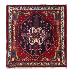 Fine Hand Knotted Persian Square Abadeh Rug