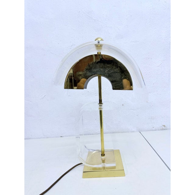 Hollywood Regency Table Lamp in Acrylic and Gold-Plated Metal, 1970s For Sale - Image 16 of 16