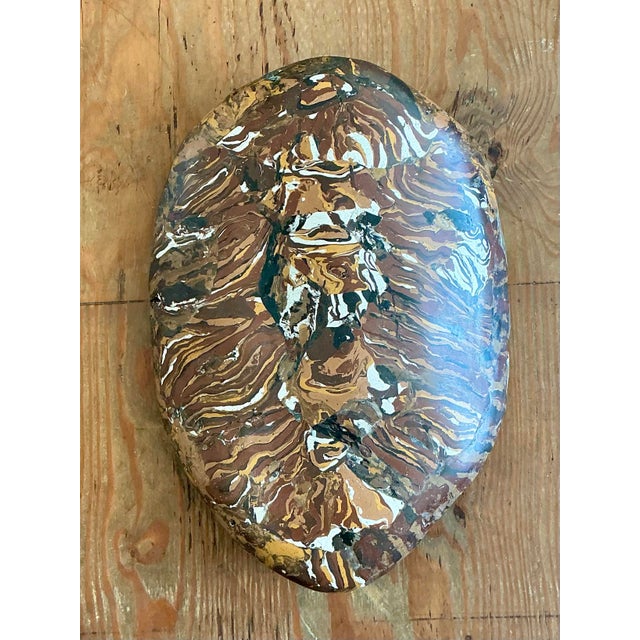 Vintage Italian Scagliola Pigmented Plaster Turtle Shell For Sale - Image 10 of 12