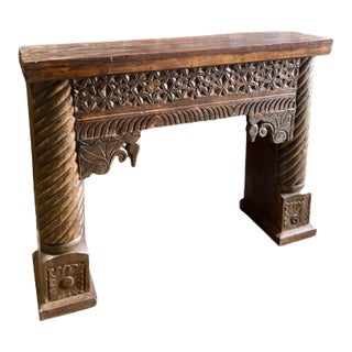 Vintage Console Table Column Leg Entryway Table Tv Stand For Sale