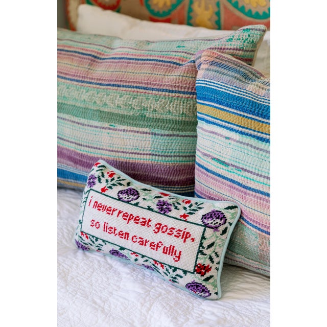 Furbish Gossip Needlepoint Pillow Chairish