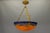 French Art Nouveau Blue & Orange Mottled Glass Pendant Light by G.V. Croismare For Sale - Image 18 of 18