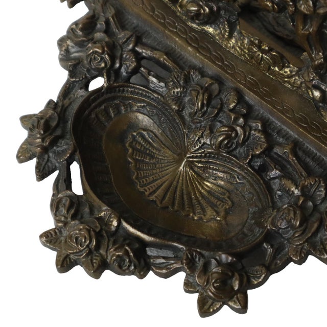 Vintage Art Nouveau Tabletop Vanity Mirror in Gilt Bronze, 1920s For Sale - Image 10 of 11