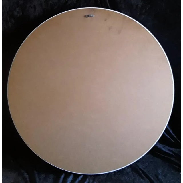 VintageWhite Painted Wood Frame Wall Mirror, 1970s For Sale - Image 3 of 5