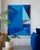 DREAMSCAPE series no.01, Various shades of Blues, size 48"x36"x1.5" Stretched Canvas, Extra Large Art Print. The...