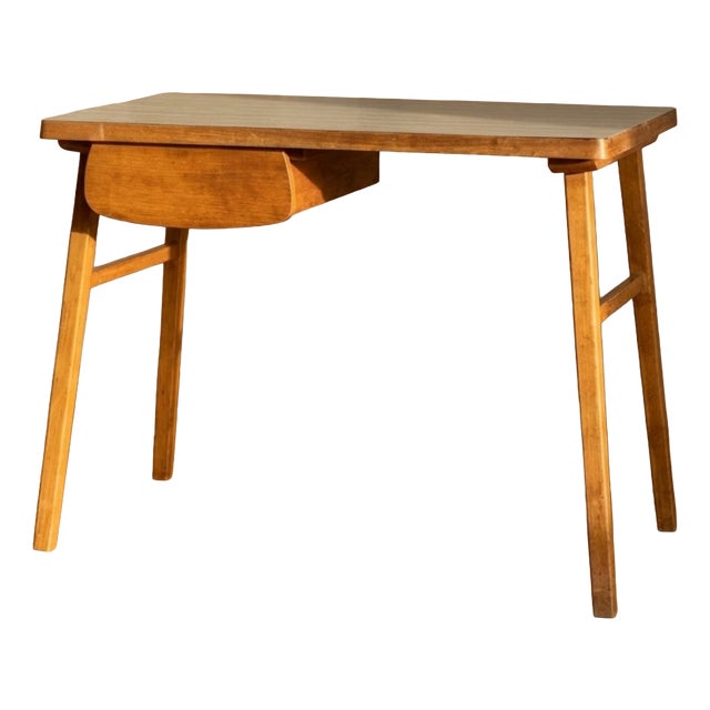Vintage Brown Wooden Desk, 20th Century For Sale