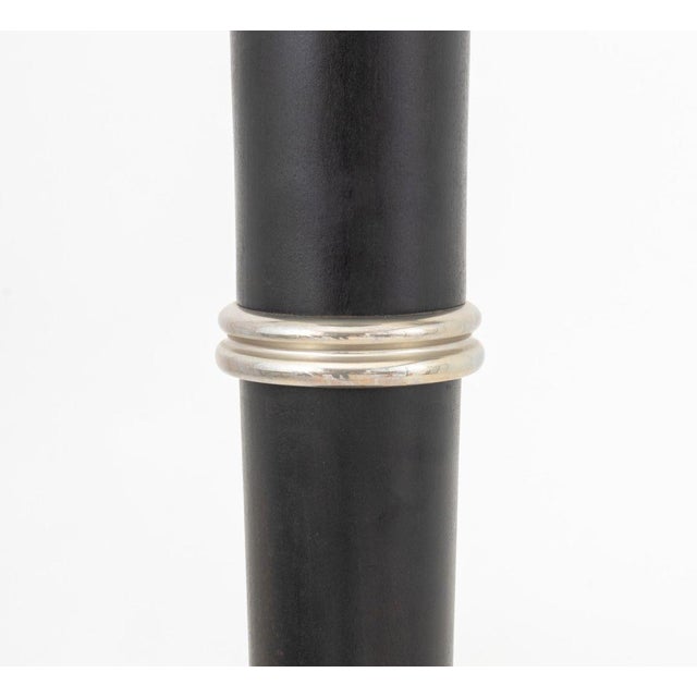 Art Deco Style Chrome & Glass Ebonized Floor Lamp For Sale - Image 4 of 5