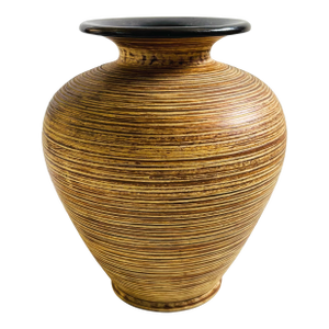 Mid Century Large Textured West German Pottery Vase by Dümler & Breiden