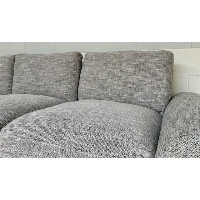 Modern Gray Chevron Bolster Sofa For Sale In Atlanta - Image 6 of 8