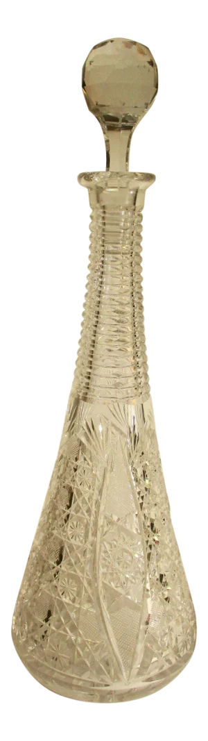 Cut Glass Brilliant Pattern Wine Decanter