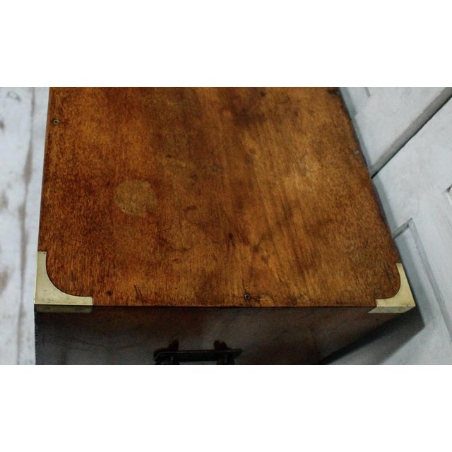 Antique Campaign Teak Chest from S.W Silver & Co, 1860s For Sale - Image 6 of 14