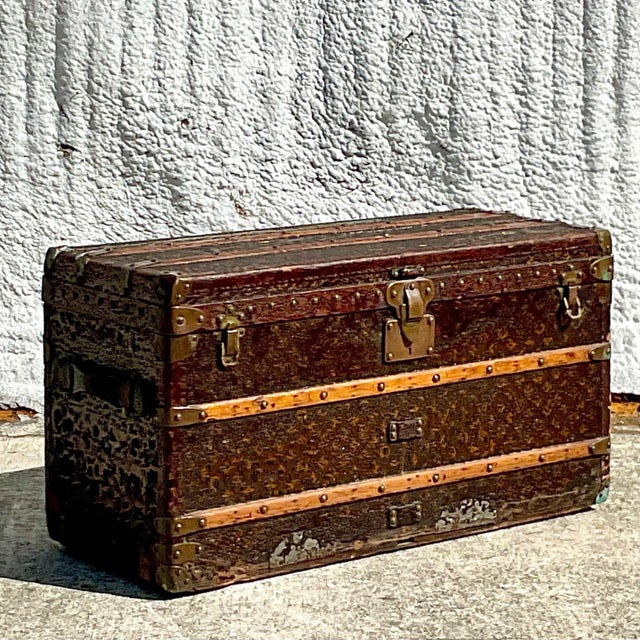 Vintage Louis Vuitton Steamer Trunk For Sale - Image 12 of 13