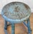 Wood Antique Primitive Farmhouse Blue Wood Round Barn Milking Stool For Sale - Image 7 of 8