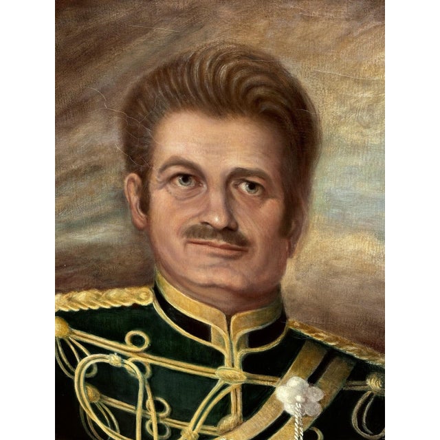 Large Portrait Oil Painting Of A Cavalry Officer, In Gold Gilt Frame. Sizes 93 X 73 Cms An old used item so will have...