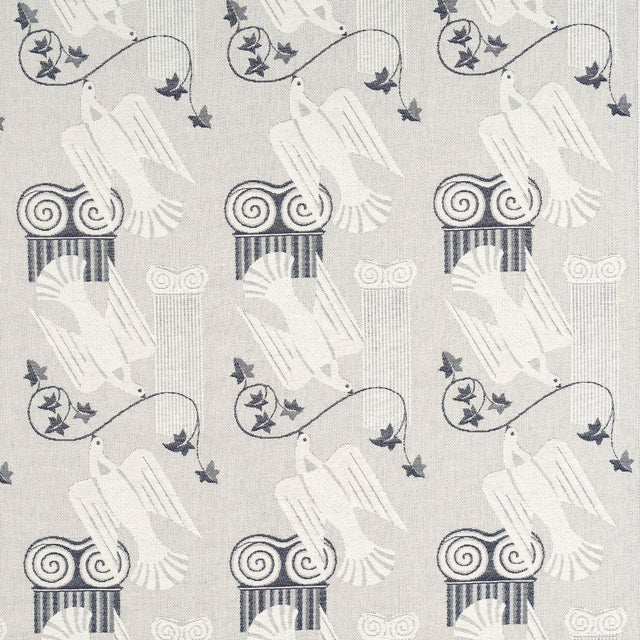 SAMPLE - Schumacher Cyprus Fabric In Limestone For Sale