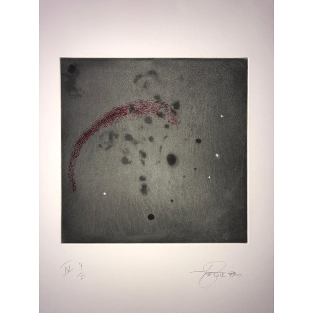 Pat Steir, Comet, Outer Space Dark Series Aquatint Etching Color Abstract Expressionist, 1997 For Sale