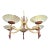 1960s Midcentury Modern Wood and Brass 5-Light Chandelier With Starburst Shades For Sale