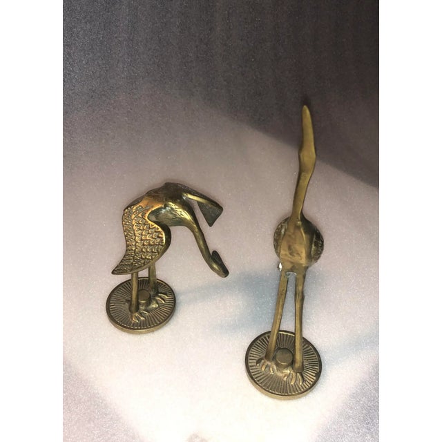 Brass Mid Century Modern Brass Birds- a Pair For Sale - Image 8 of 8