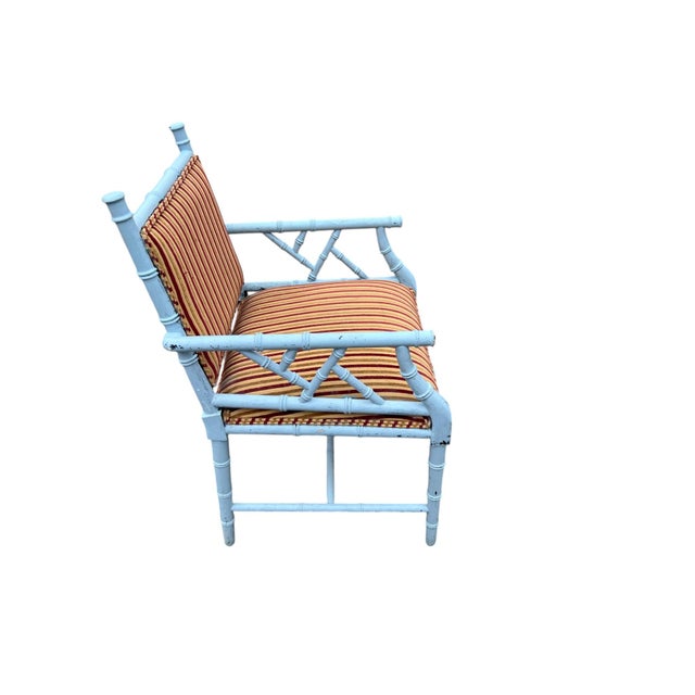 Wood Mid 20th Century Faux Bamboo Armchair For Sale - Image 7 of 11