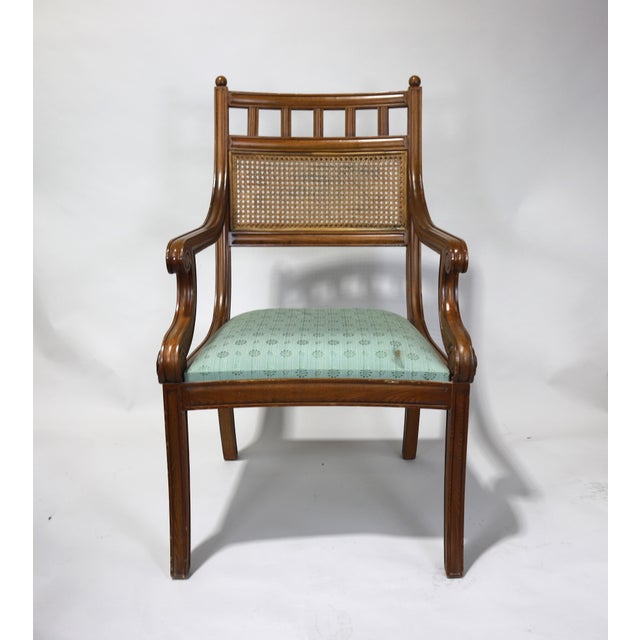 Vintage Armchair with Rattan Back For Sale In New York - Image 6 of 10