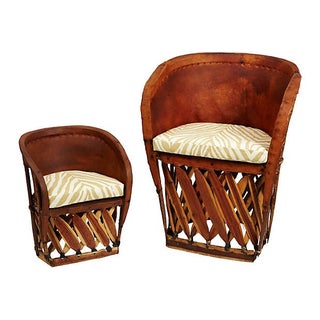 Leather Equipal Chairs - A Pair For Sale