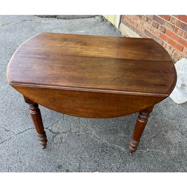 Antique Oak Drop Leaf Table For Sale - Image 4 of 10