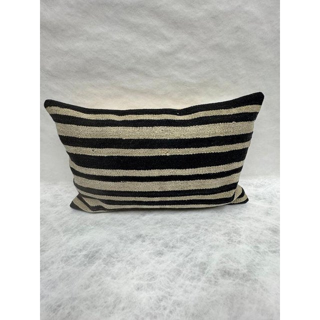 Turkish Hemp Pillow Cushion Natural Beige Black Pillow Cushion Cover 16" x 24" #30093 Enhance your home decor with our...