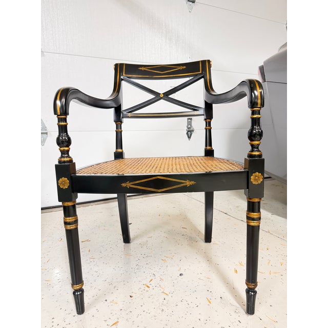 Vintage Neoclassical Lounge Chair, in colours black & gold.
