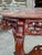 Wood Vintage Victorian Heavily Carved Oval Red Marble Top Occasional Table For Sale - Image 7 of 10