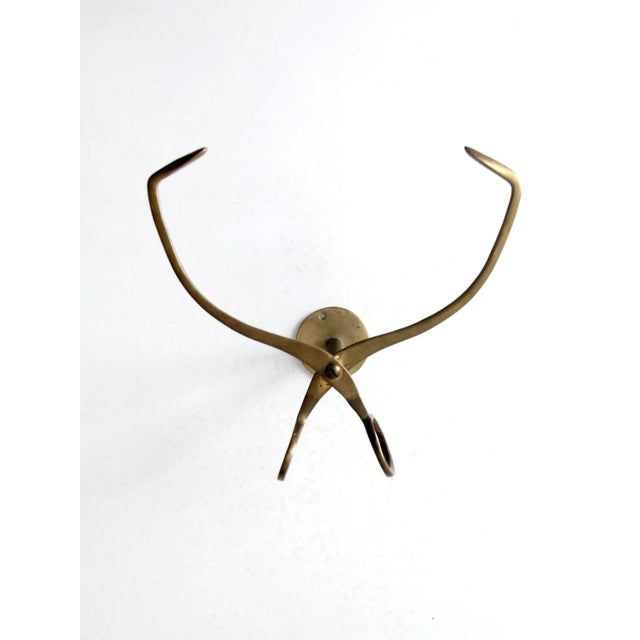 Antique Brass Wall Mount Ice Block Tongs For Sale - Image 4 of 13