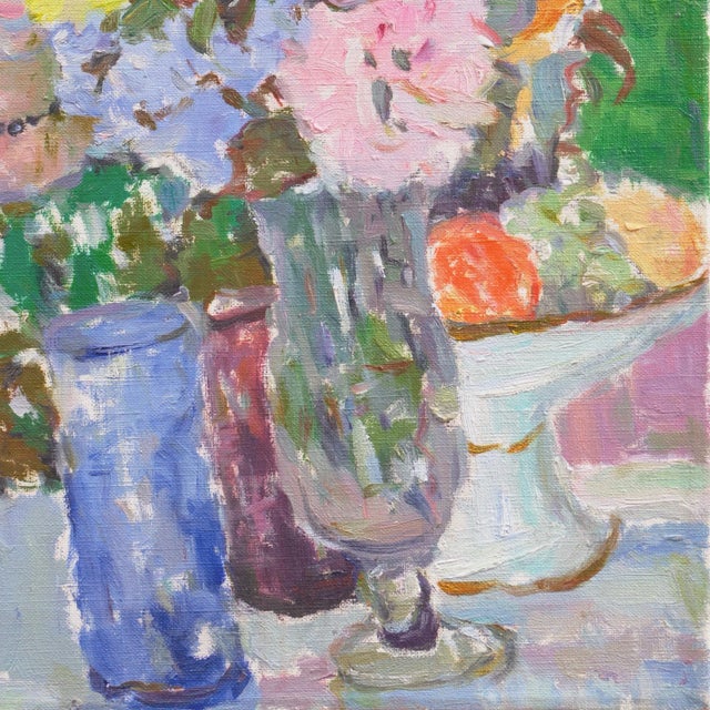 'Au Table' by Manuel Vicente Mujica, Venezuelan Post-Impressionist Oil, Museo De Bellas Artes, Caracas For Sale - Image 4 of 9