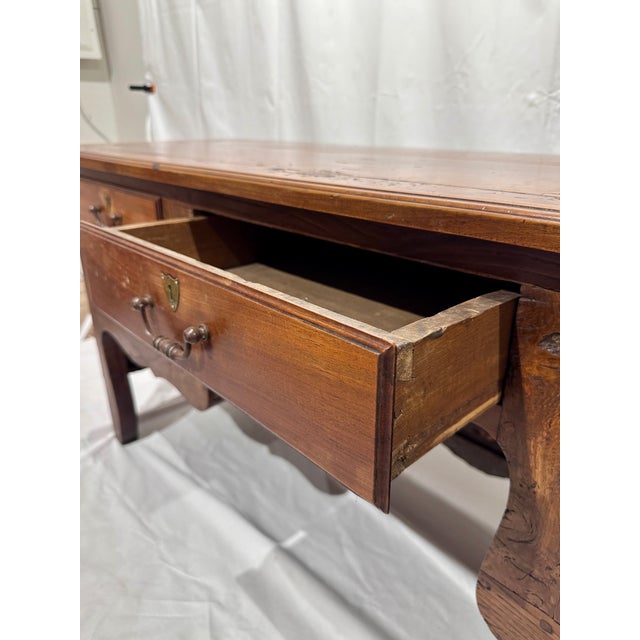 French 18th Century Antique Walnut Desk / Console Table For Sale - Image 4 of 12