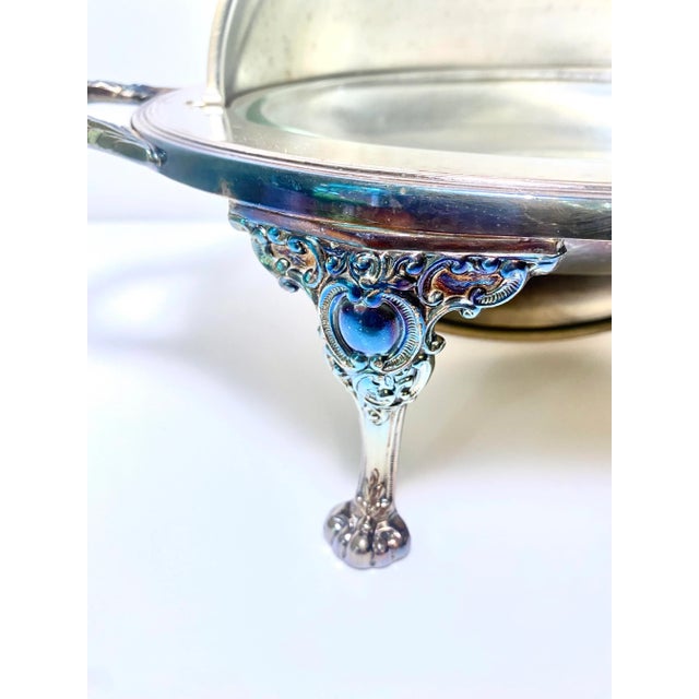 Sheffield Silver Co. Antique Roll-Over Serving Dish Warmer, Silver Plate, Dome Top Tureen, Server, Sheffield Silver Co. For Sale - Image 4 of 9