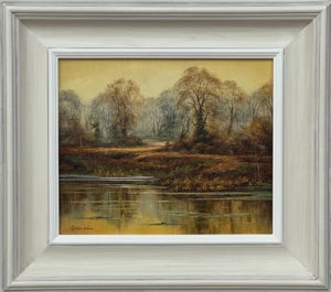 Reflections on Forest Pond in the English Countryside with Warm Yellows & Browns 1979
