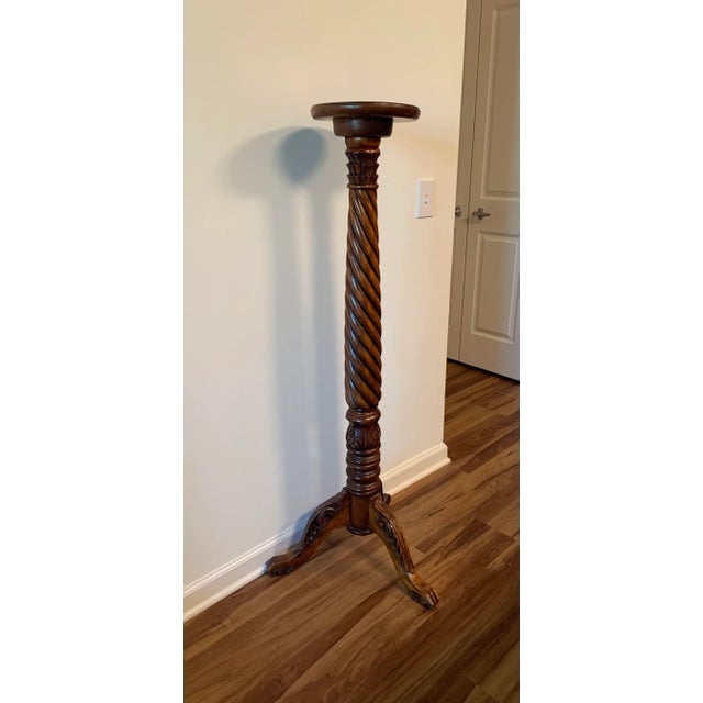 Antique Victorian Mahogany Torchere Jardinere Lamp Stand and or Plant Stand with intricate and detailed carvings & balled...
