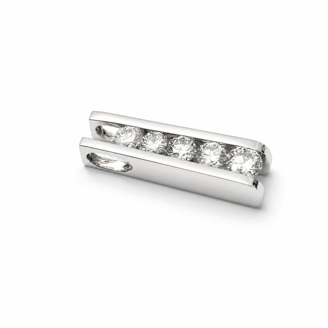 Contemporary 14k White Gold Five Diamond Scissor Pendant For Sale - Image 3 of 3