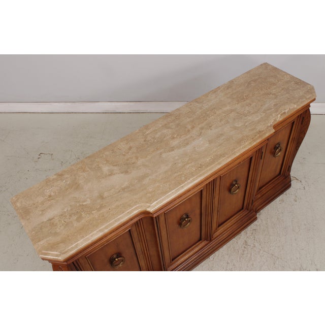 Wood Century Marble Top Cherry Credenza Sideboard For Sale - Image 7 of 18