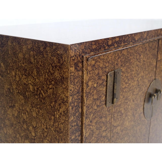 Pair Faux Gold Tortoise Heavy Brass Pulls Two Door Credenzas Dresser Mint! For Sale - Image 17 of 18
