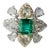 Set in 18k Gold, 1.52 Carats Zambian Emerald & Rose Cut Diamonds Engagement Ring, Us Size 6 For Sale